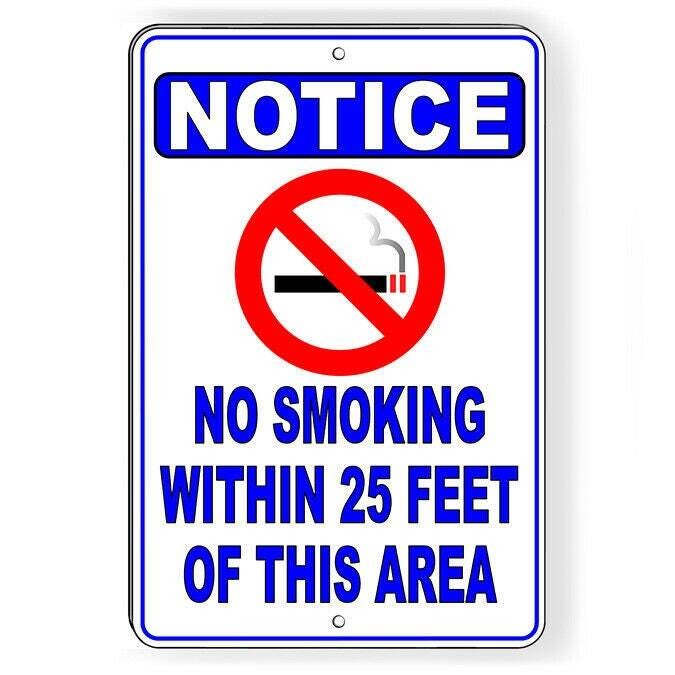No Smoking Within 25′ Of This Area Sign / Decal Vaping Sns010 / Magnetic Sign