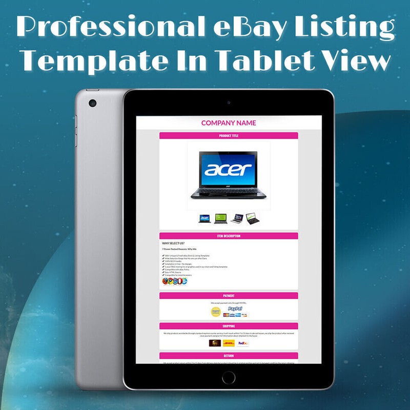 eBay Templates eBay Auction Template Mobile Responsive 100% gallery