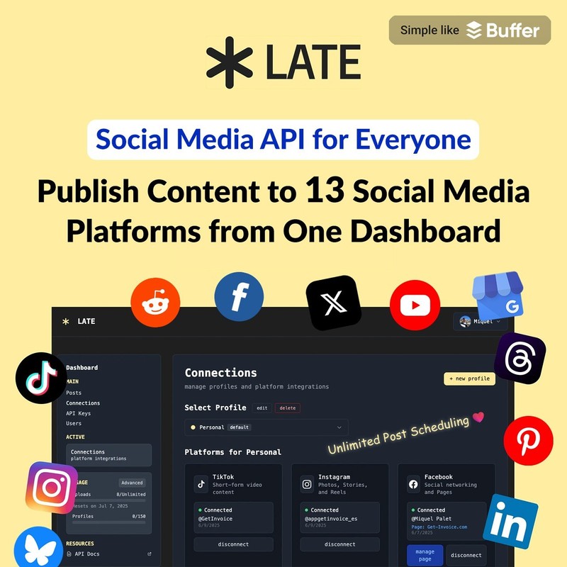 🥷 Social Media Scheduler ‒ 1-Year | Manage 13 Social Accounts | Unlimited Posts