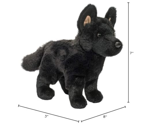 Harko Black German Shepherd Plush Toy 20cm Soft Cuddle Animal for Dog Lovers gallery