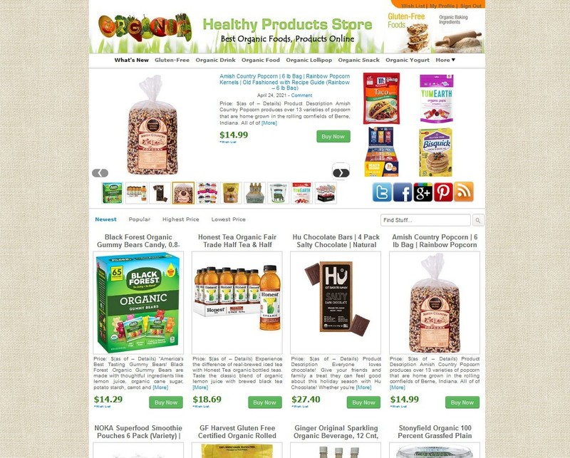 Organic Products Store Amazon, eBay, ClickBank Affiliate site + Auto UPDATE