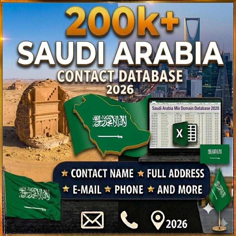 200K SAUDI ARABIA Email Database list 2026 | Contact Leads (Digital Download)