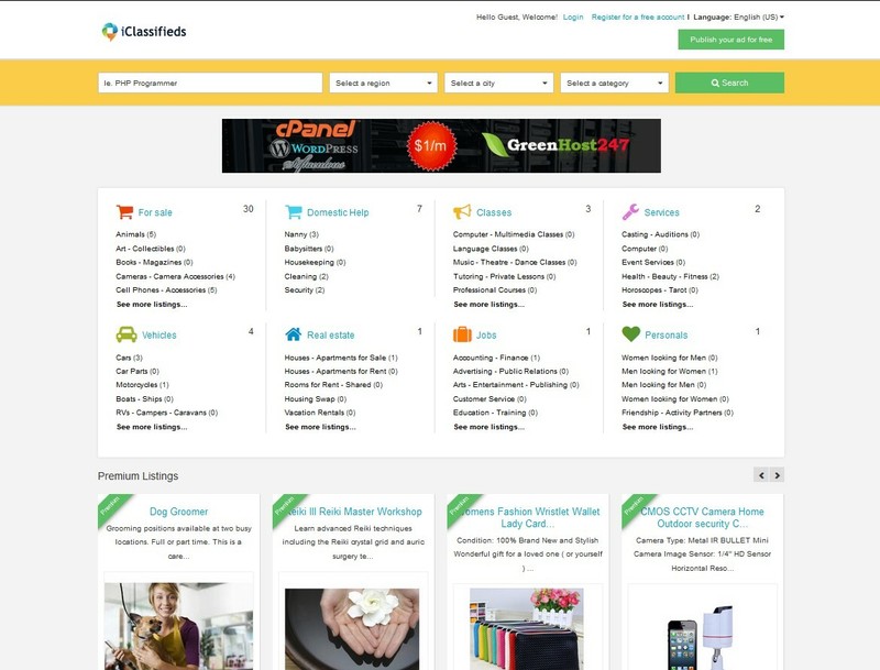 Classifieds Ads Website, Free Installation + Hosting