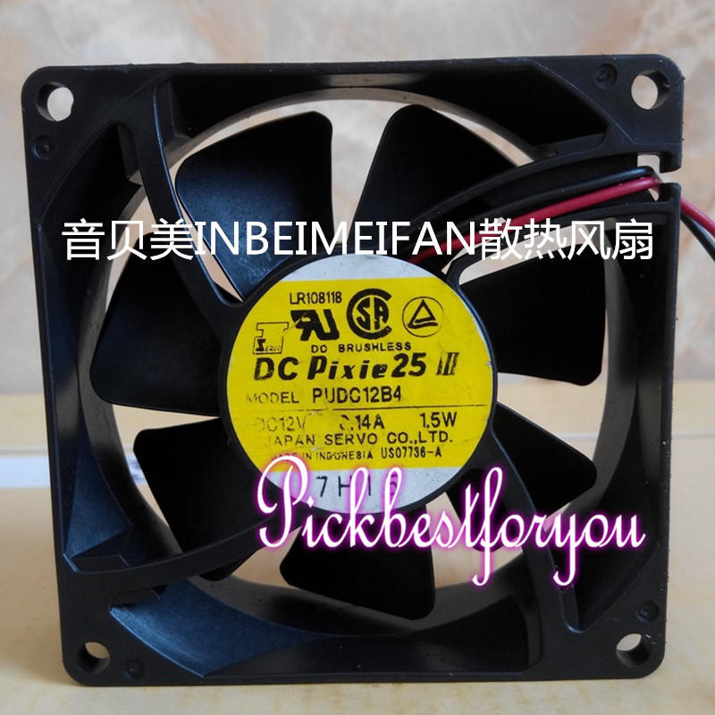 DC Pixie 25 PUDC12B4-901 8025 DC12V 1.5W double ball cooling fan #M48A QL