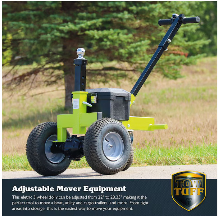 Tow Tuff TMD-35ETD8 Electric Trailer Dolly 3500 lb Adjustable Green – NEW BRAND