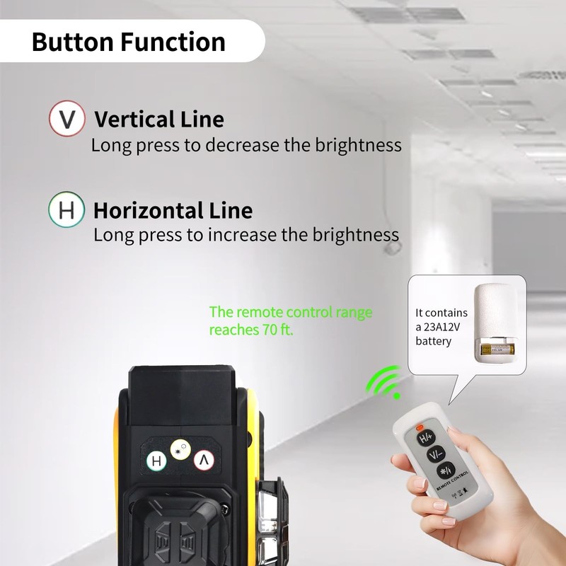 4✕360 Laser Level with Rotatable Window - 4D Self Leveling Laser Level fo gallery