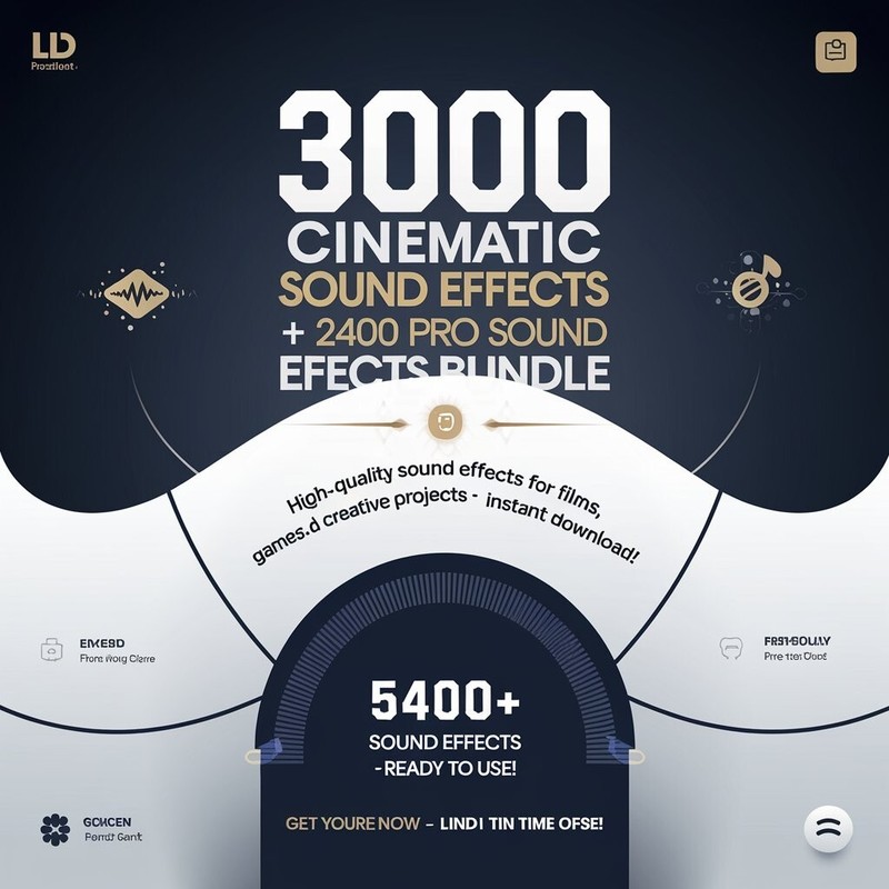 3000 Cinematic Sound Effects + 2400 Pro Sound Effects Bundle – Perfect for Films