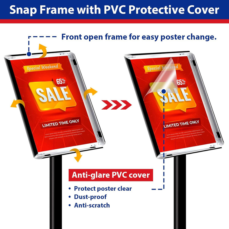 Business & Store Sign Holders 8.5X11Inch 3Pack Adjustable Floor Standing Sign Ho gallery